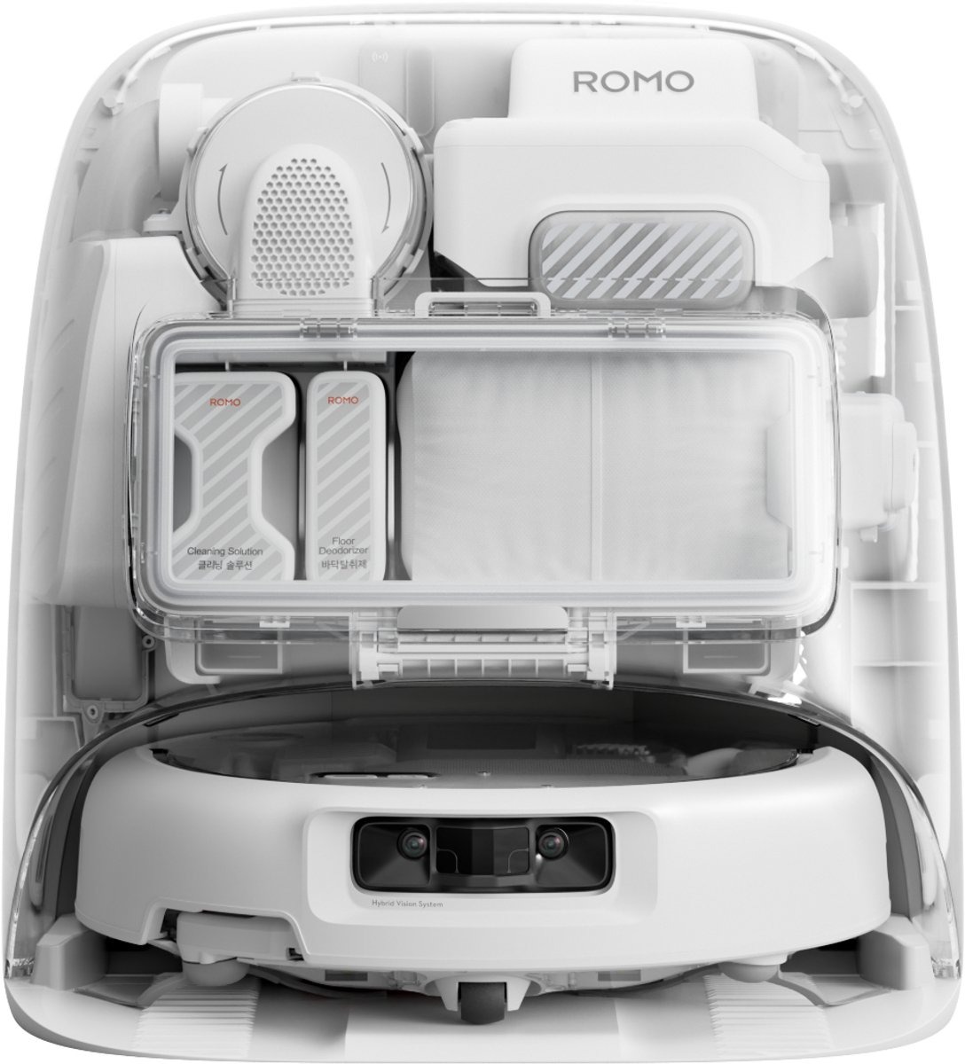 DJI Robotstofzuiger ROMO P2 - Clean More Combo (Water Tank Version) - Robotstofzuiger met dweilfunctie - 36.000 Pa zuigkracht - Geschikt voor dierenhaar - Zelfreinigende dweil