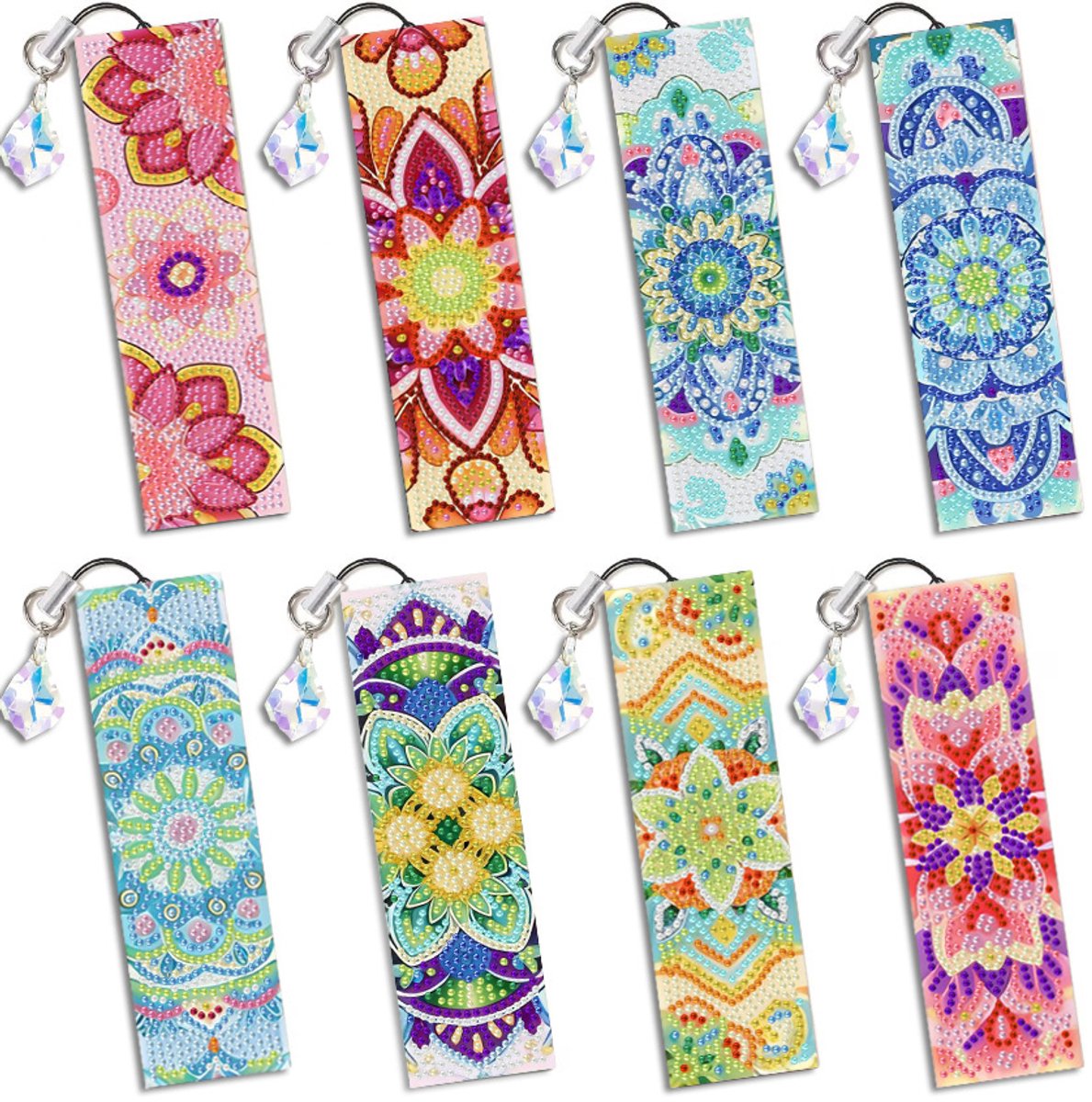 Casalora Diamond Painting Boekenleggers voor beginners en volwassenen - 8 Stuks - Mandala