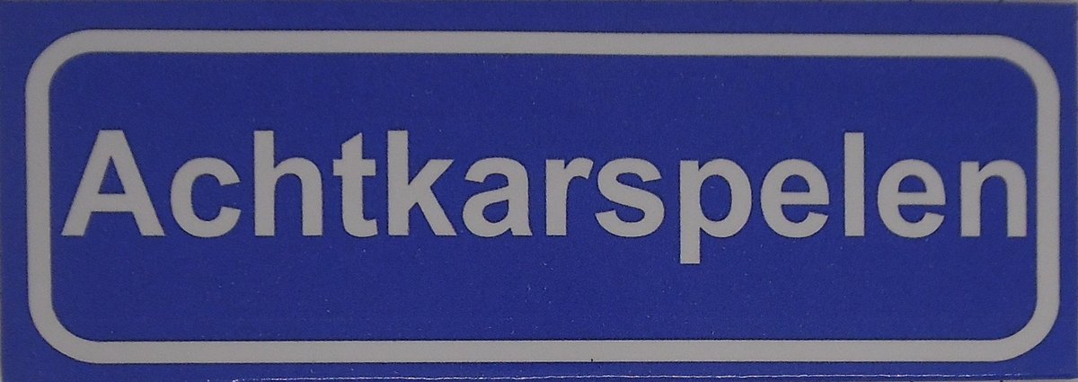 Souv© - koelkast magneet - plaatsnaam bord - kombord - souvenir - koelkastmagneetje - relatiegeschenk Achtkarspelen