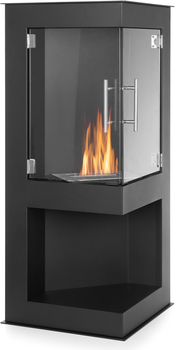 Moritz Bio-ethanol Hoekhaard – Vrijstaande Sfeerhaard – 95 x 58 x 39 cm – 1 L Brander – Zwart