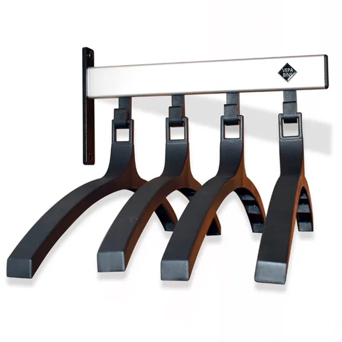 Pro-line Wandgarderobe 4 Hangers Grijs Zwart
