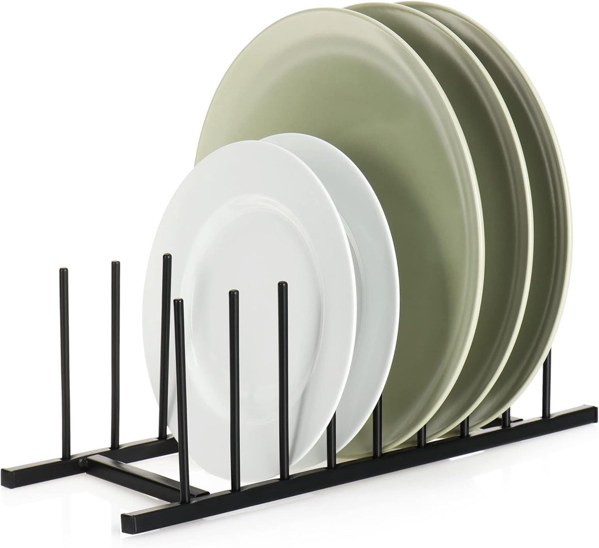 Afdruiprek - Zwart - 35,5 x 12,5 x 12,5 cm - Metalen Bordenhouder - Voor Keuken