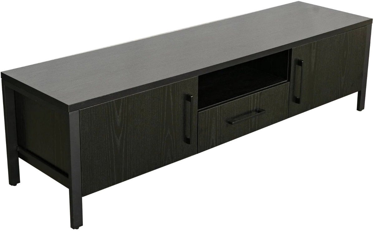 Lizzely Garden & Living Tv meubel zwart melamine 170cm Bente tv-meubel