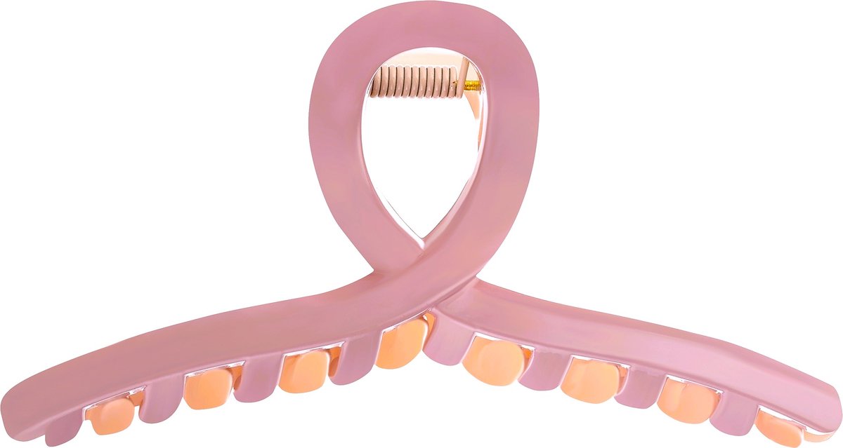 Zenner vlinderklem groot - roze pastel - haarklem - 11 x 5,5 cm - haarspeld - fijn haar