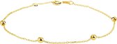 Marie-Celeste Armband Anker En Bolletjes 1,0 mm 17,5 + 1 cm - Goud