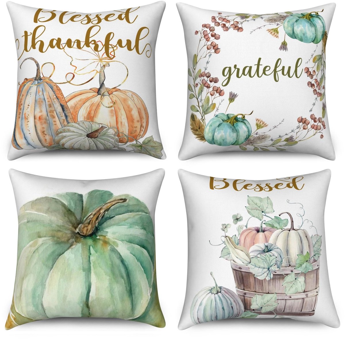 Elzusha - Decoratieve Kussenhoezen Set van 4 - 40 x 40 cm - Linnen