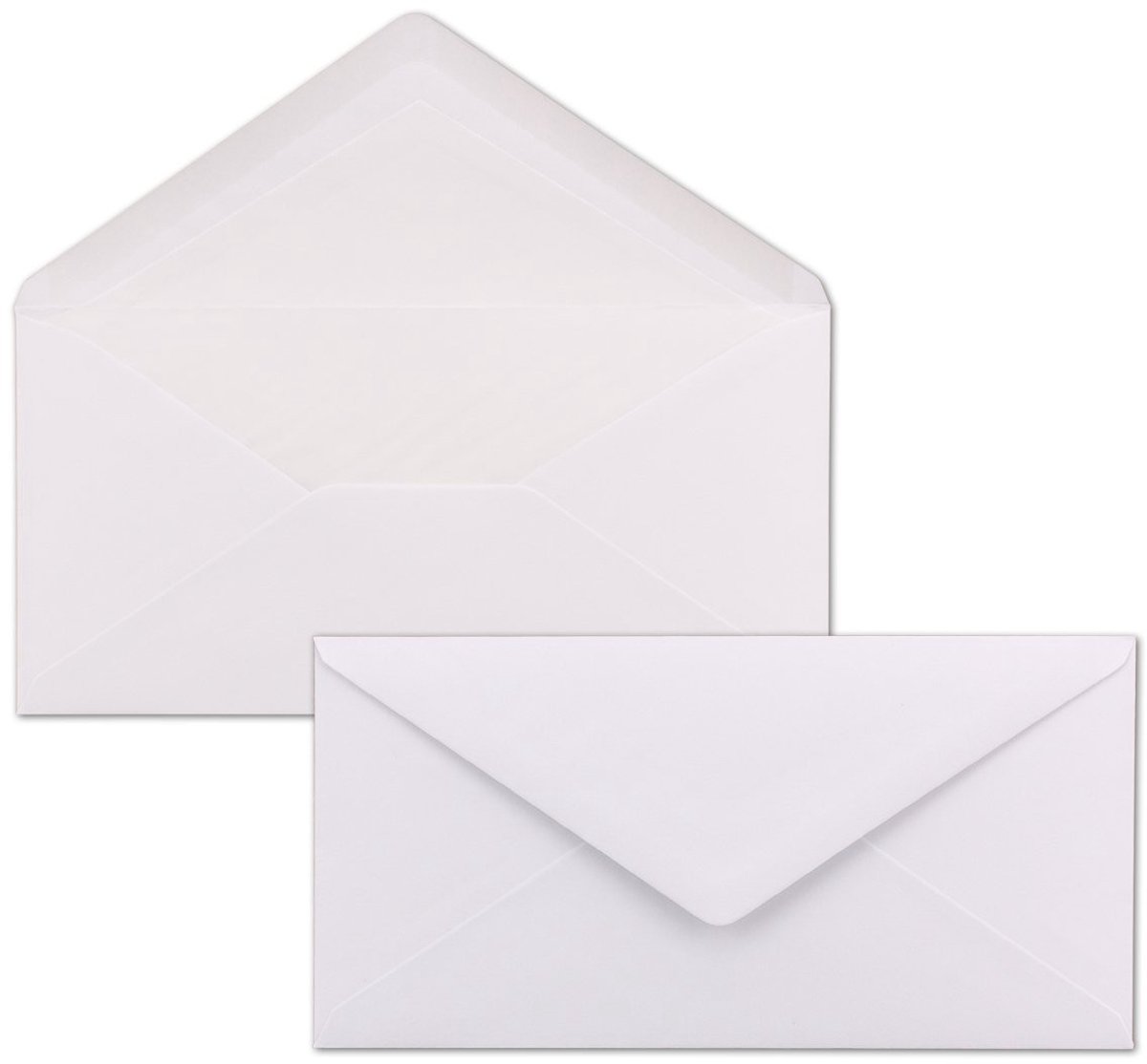 Elzusha - Set van 50 Witte DIN Lang Enveloppen met Zijdevoering