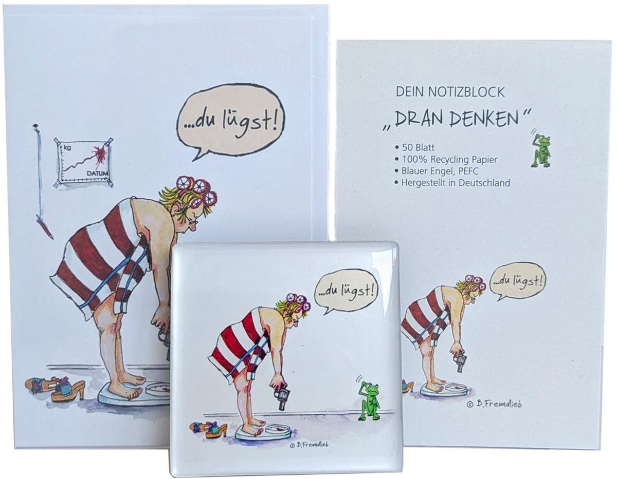 Cadeauset met Notitieboek, Wenskaart en Magneet