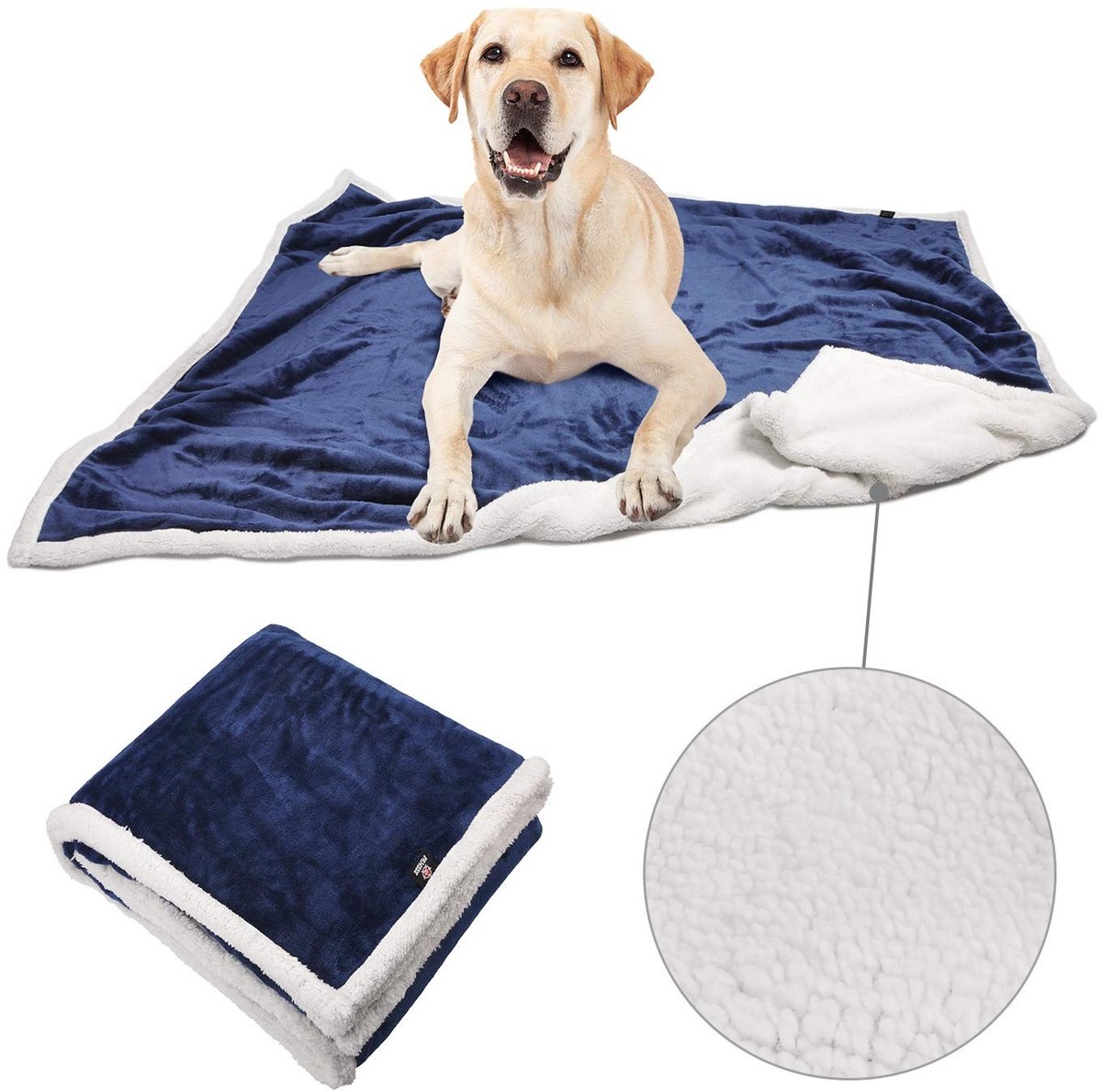 Elzusha - Super Zachte Sherpa Fleece Dekentje voor Honden en Katten - L (152 x 127 cm)