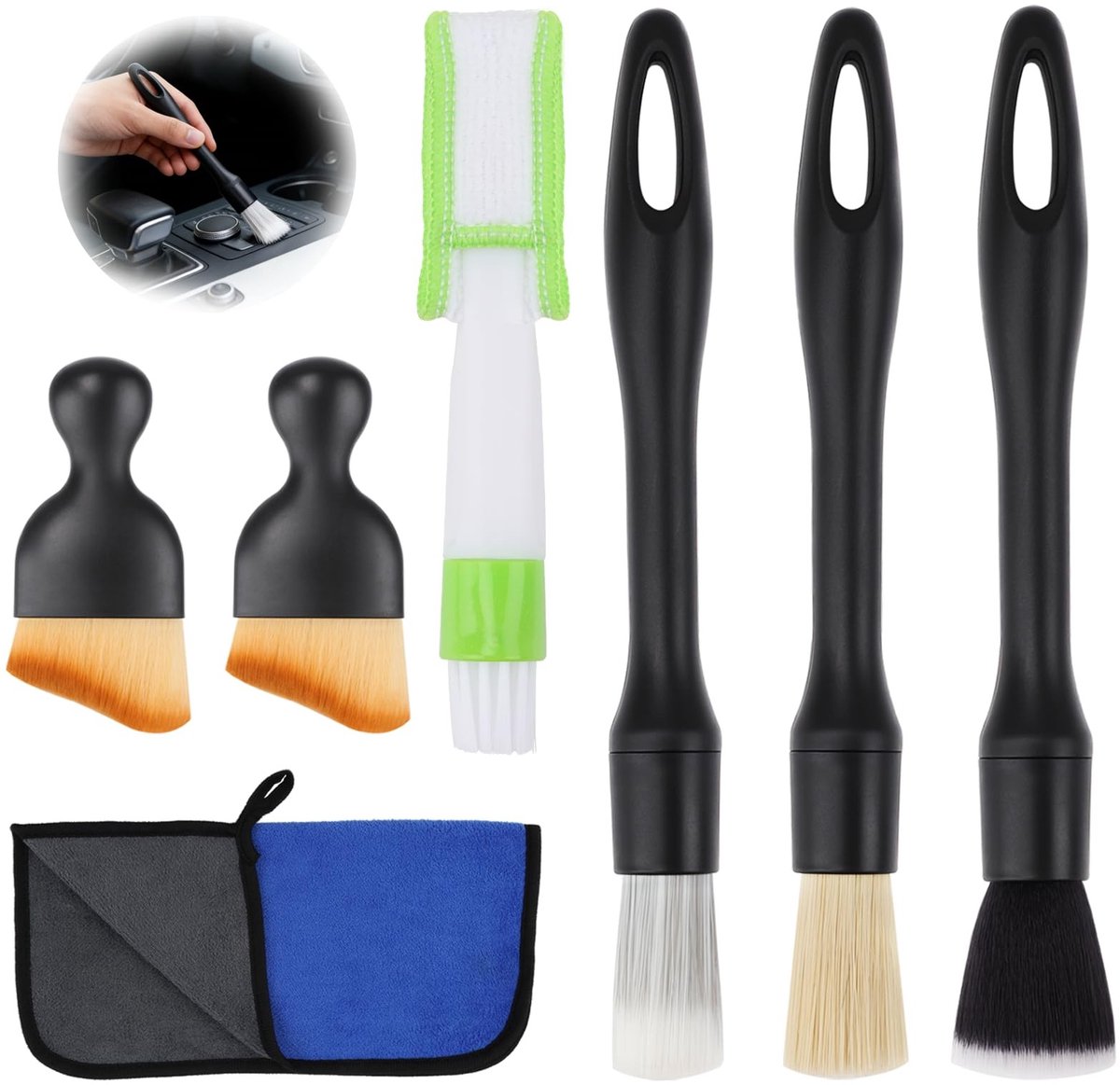 Elzusha - Auto Detailing Borstelset - 7 Stuks voor Interieur en Exterieur