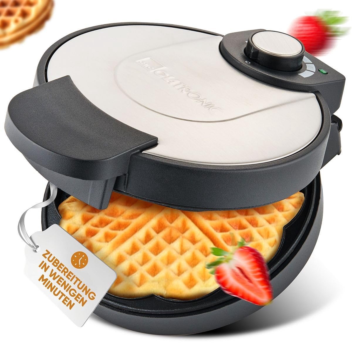 Elzusha - Wafelijzer met 18 cm anti-aanbaklaag - Voor hartvormige wafels