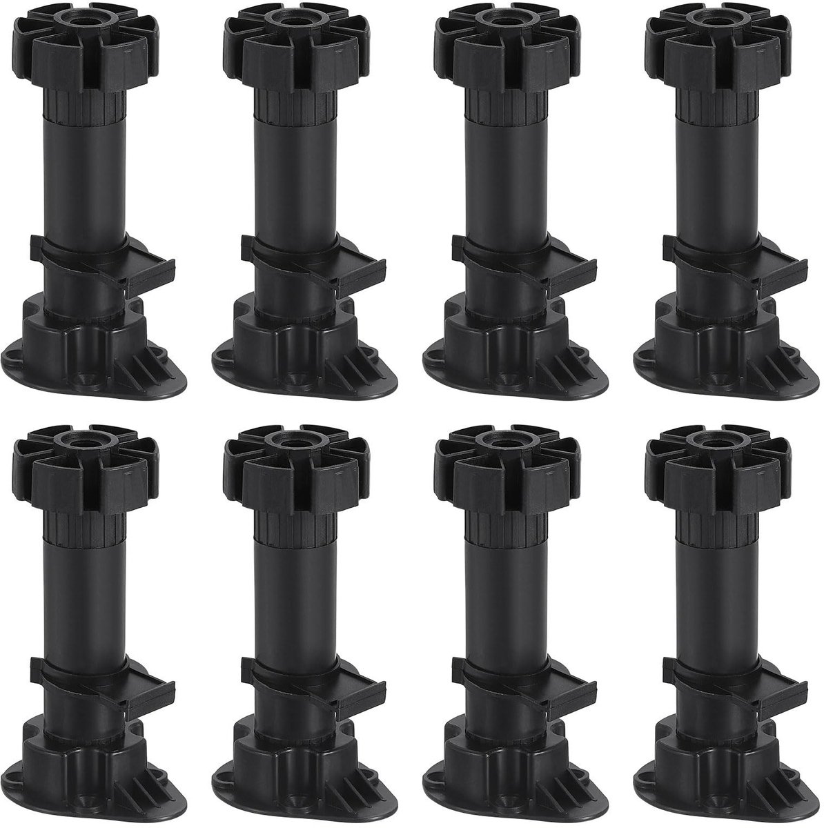 Elzusha - Set van 8 Verstelbare Meubelpoten 46 x 120mm in Zwart