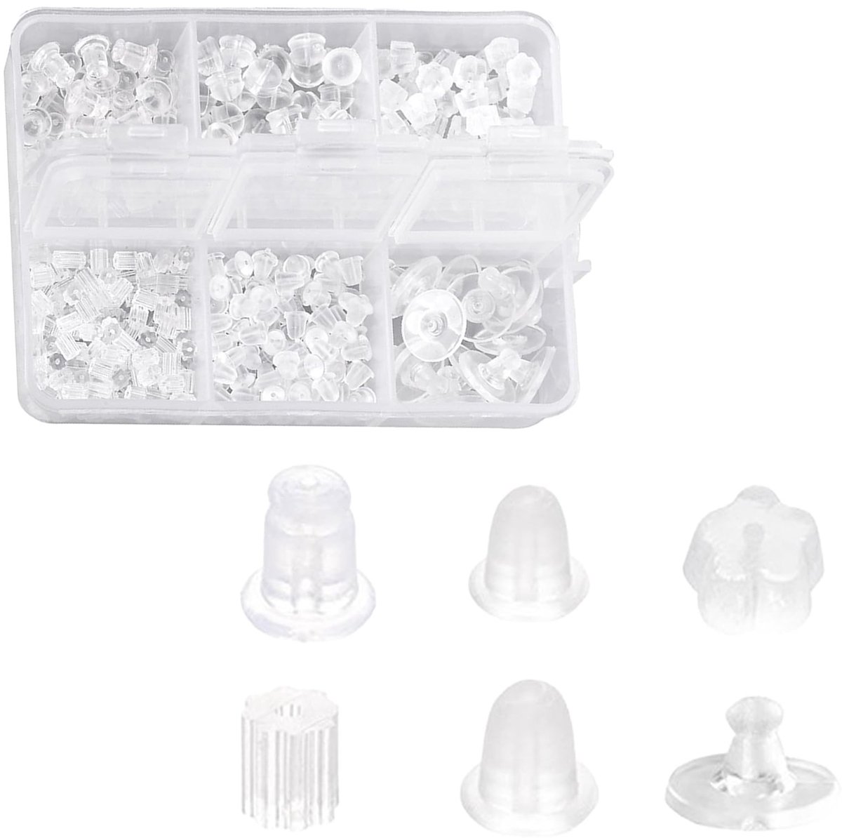 Elzusha - Silicone Oorbellensteunen - 600 Stuks in 6 Stijlen
