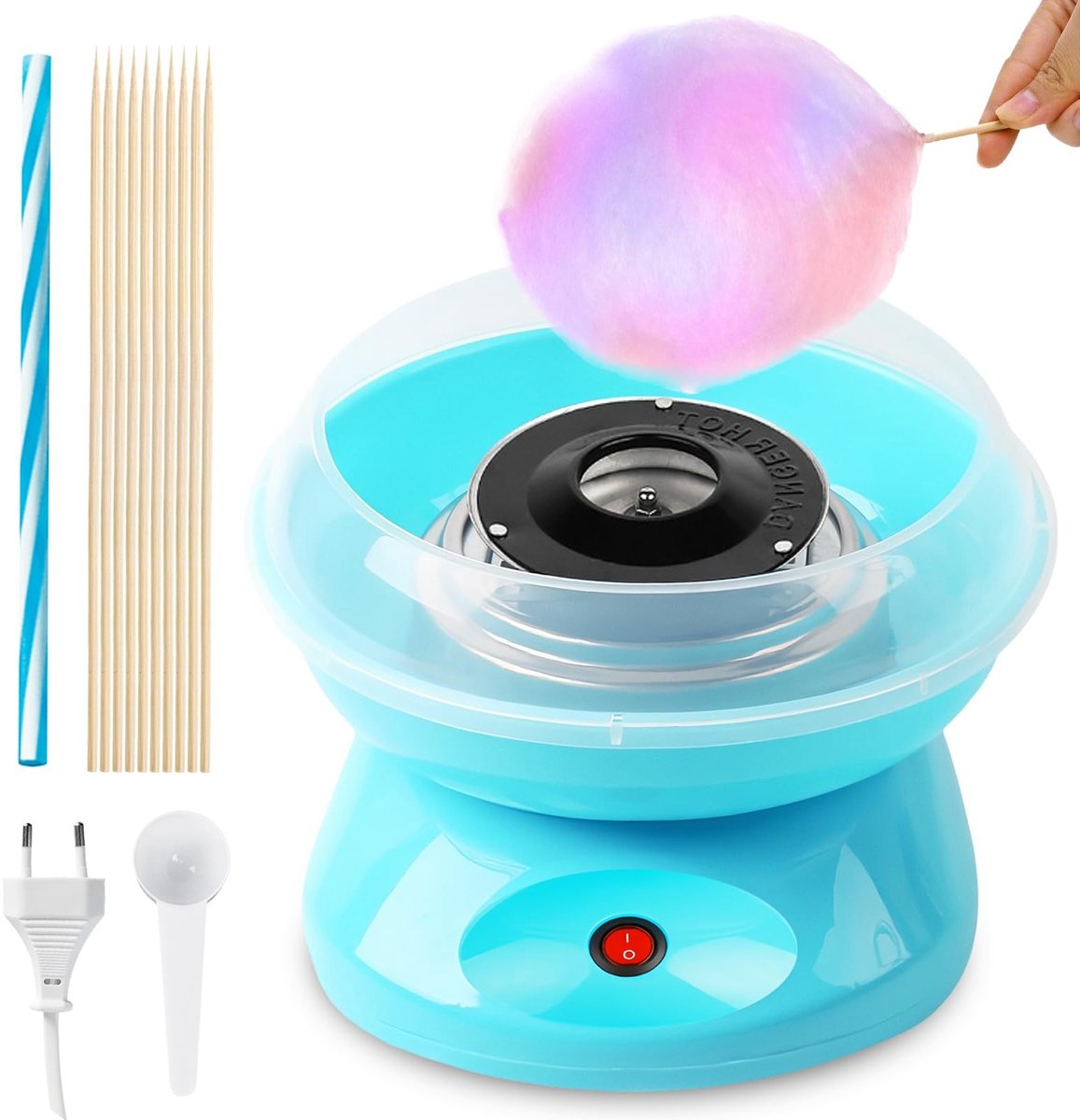 Elzusha - Suikerspinmachine voor Thuis - 450W - Inclusief Stokken en Meetlepel