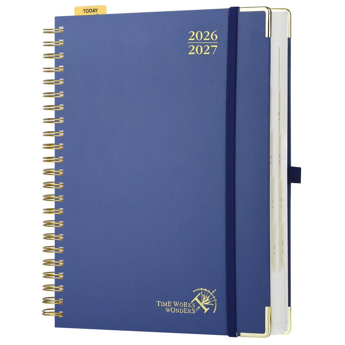 Elzusha - Agenda 2026 2027 - Dagelijkse Planner A4 - Hard Cover - Navy Blauw