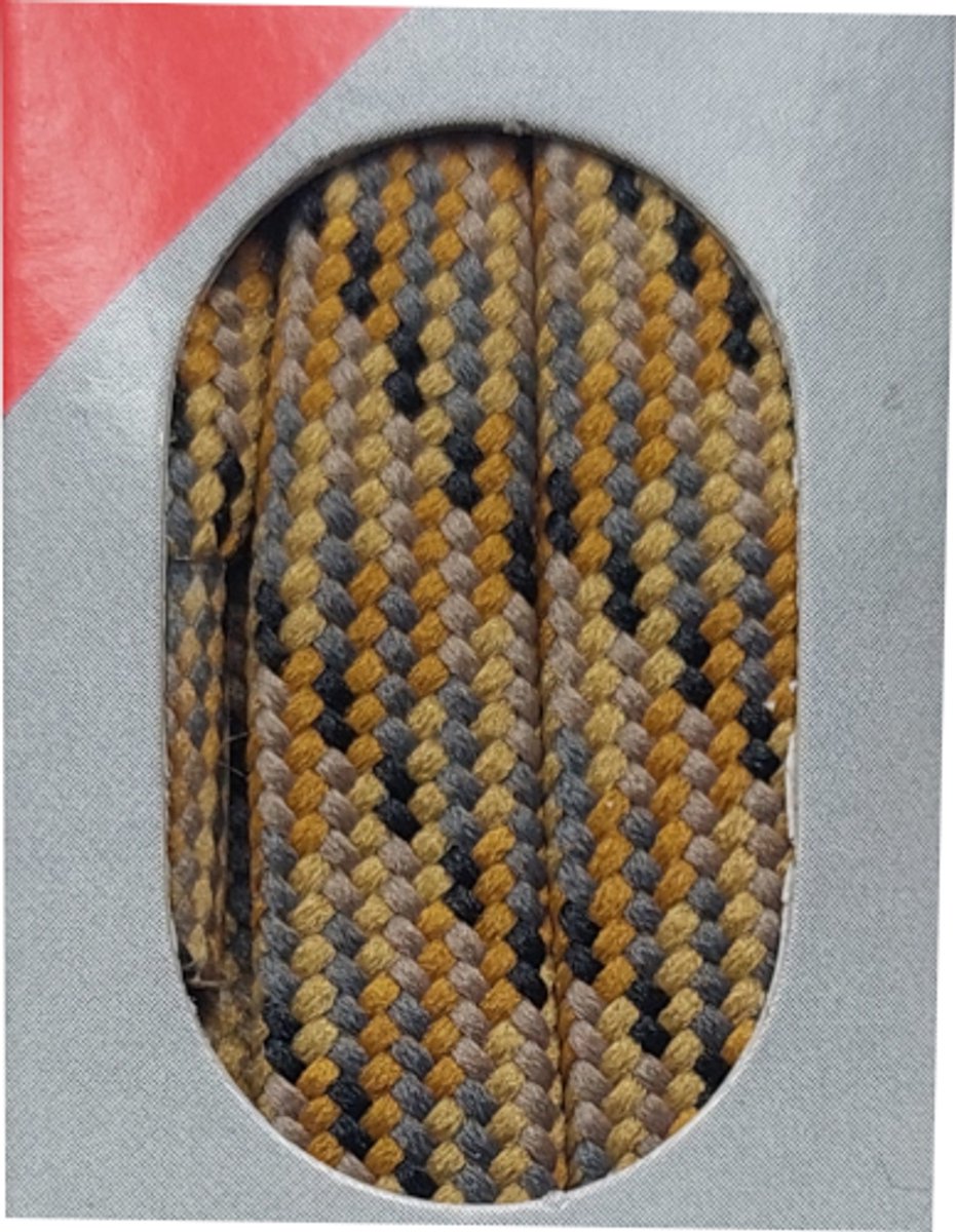 Bob Veter - Beige/Bruin/Grijs/Zwart - Plat - Lengte 180 cm - Breedte 9 mm - Bergschoen - Wandelschoen - Schoenveter