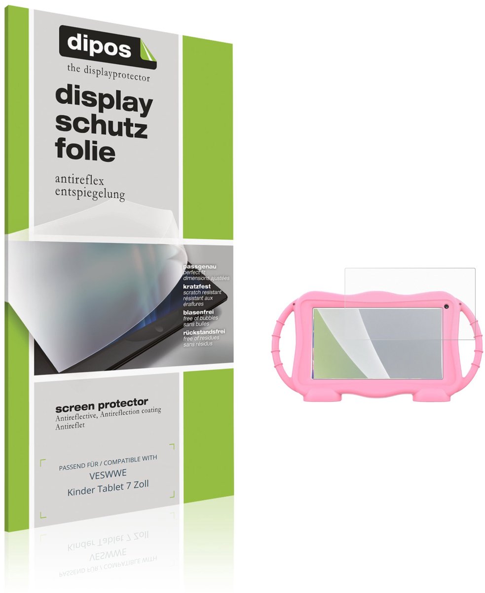 dipos – 2x Matte Beschermfolie geschikt voor VESWWE Kinder Tablet 7 Inch | Krasbestendige & antireflecterende Screenprotector Ultra-Thin