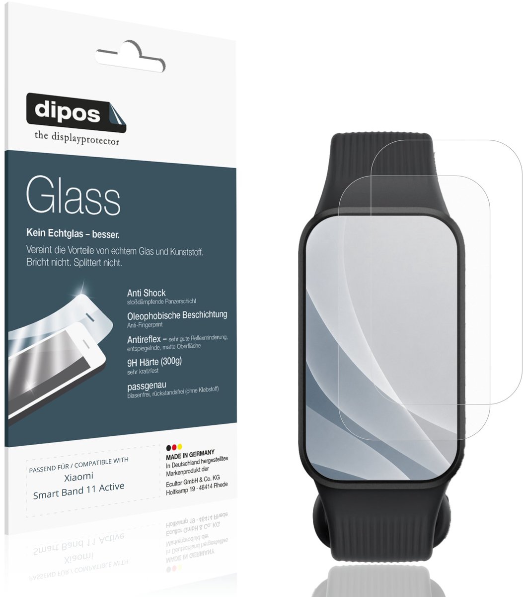 dipos – 2x Matte Pantserfolie geschikt voor Xiaomi Smart Band 11 Active | 9H Screenprotector