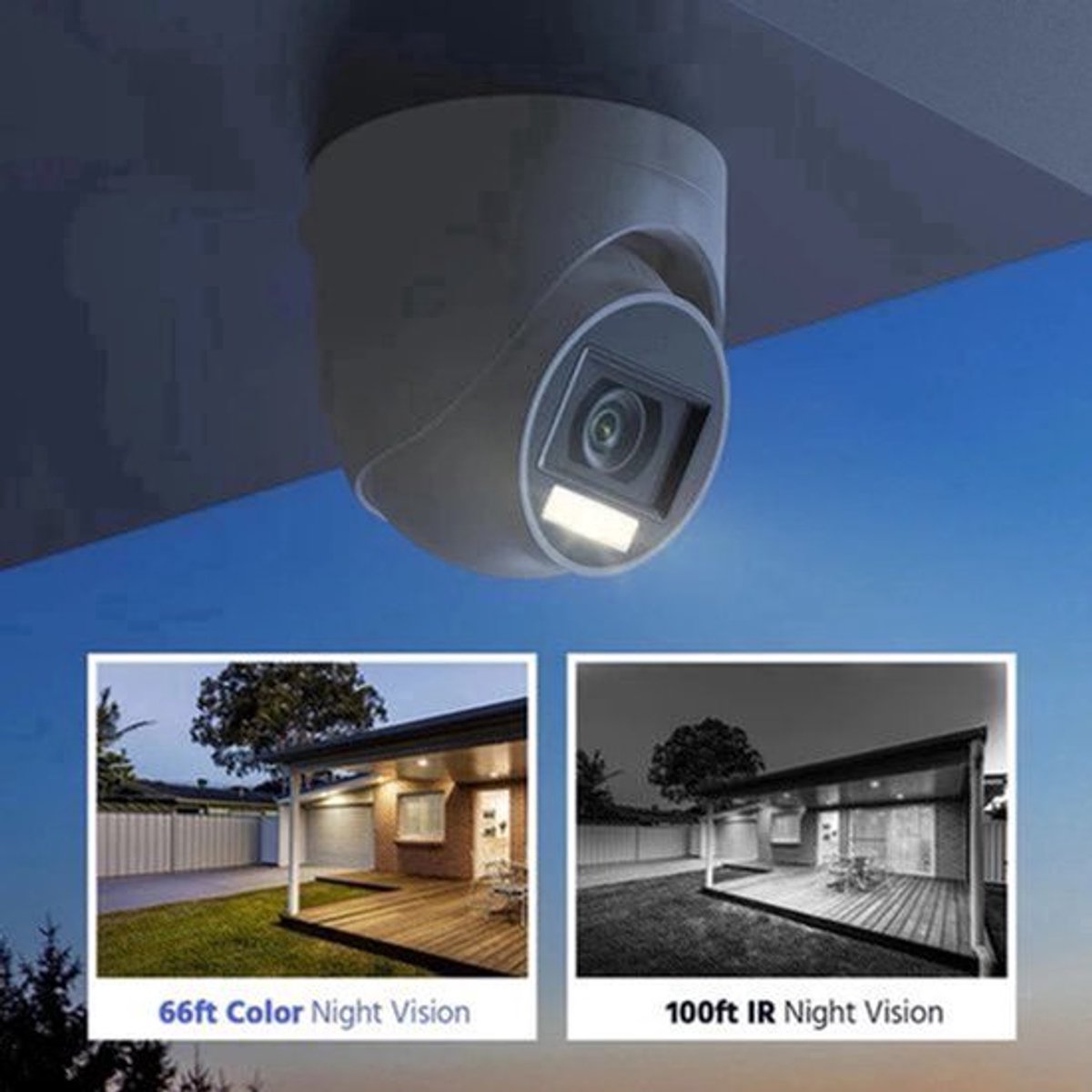 Beveiligingscamerasysteem - Camerabewaking - Beveiligingscamera - 8 Kanaals - 5-in-1 - 8 Camera's - Nachtzicht & Audio - via Coaxiale Kabel - Thuisbewaking Systeem - voor Binnen en Buiten - Ingebouwde HDD: 1T