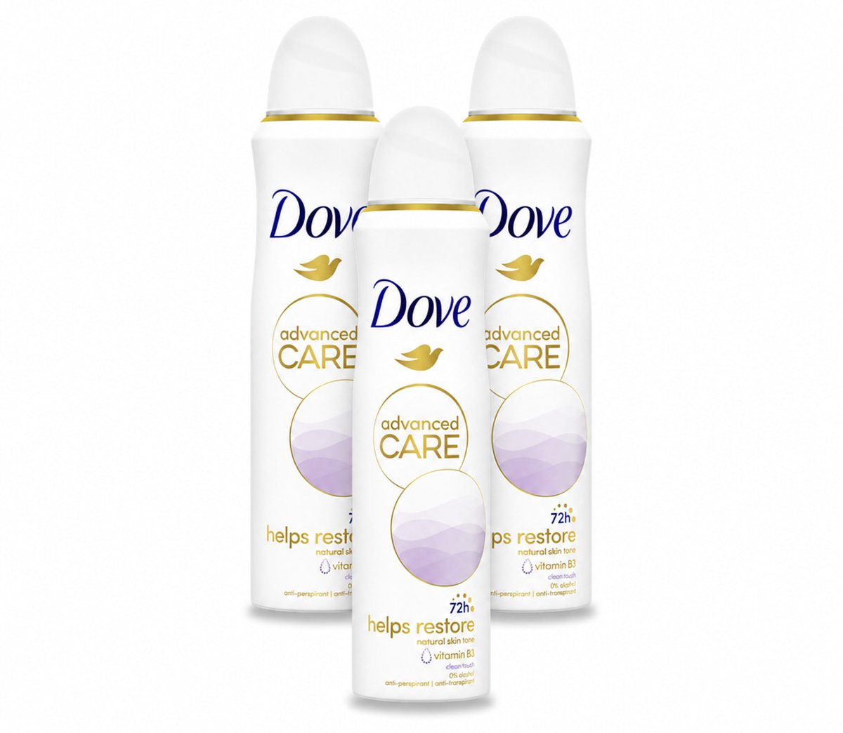 3 x Dove – Deodorant Spray – Clean Touch – 150 ml - Bulkverpakking - 3 stuks