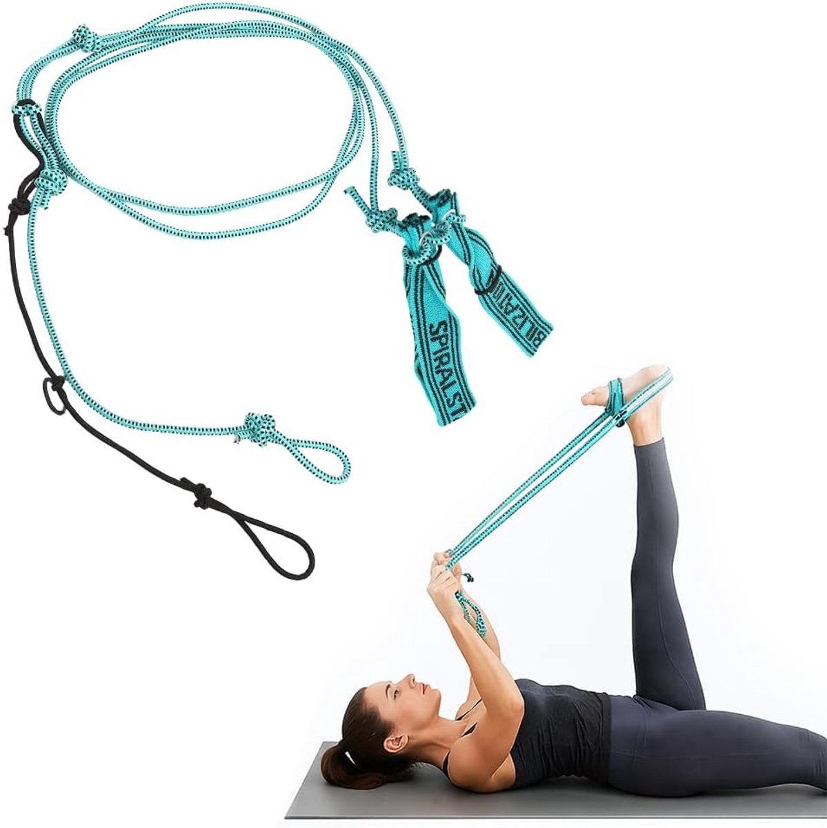 Yoga stretchband voor pilates en dans, elastische geweven riem voor spierontspanning en flexibiliteit