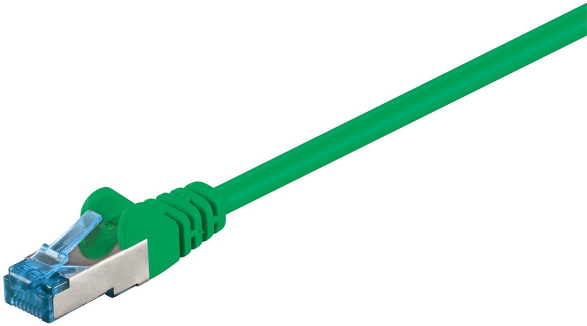 Goobay CAT 6ₐ netwerkkabel, S/FTP (PiMF), Groen, 1 m, koperen geleider (CU), halogeenvrije kabelmantel (LSZH)