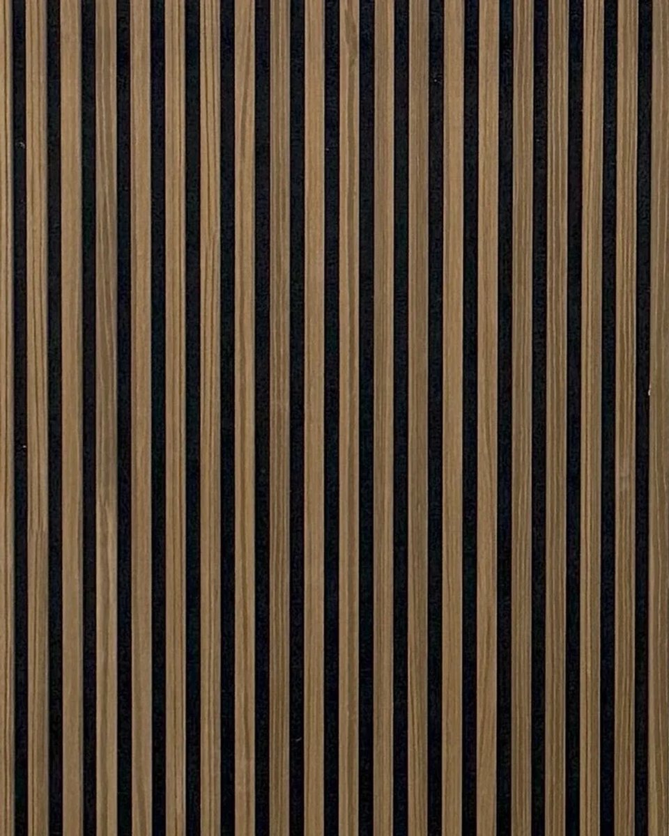 Akoestische wandpaneel | 60×270 cm | Smoke Oak | 17 mm latten | Akoestische wandbekleding | Houten wandpanelen | Geluidsabsorberend | Wanddecoratie | Geluidsisolatie | Modern interieur | Wandpaneel voor woonkamer en kantoor