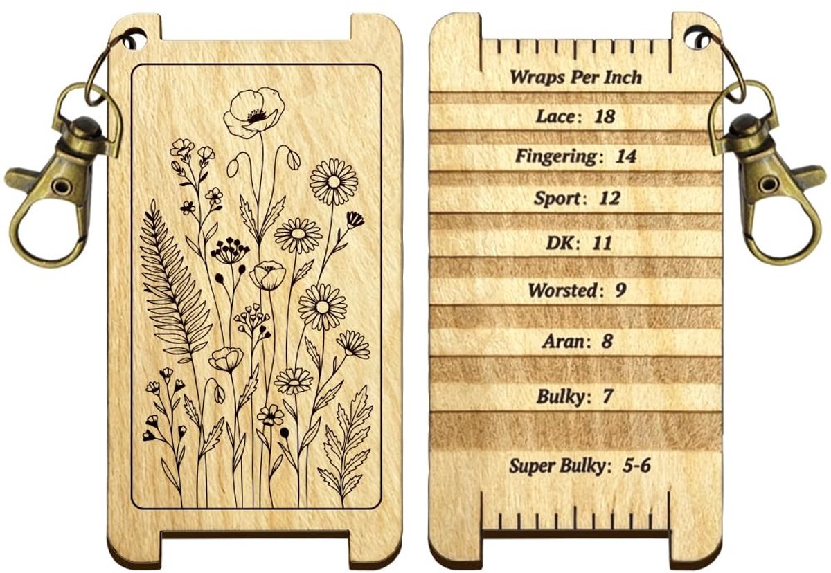 Wildflower Spinning Control Tool voor Garen - Daisy Bloemknoppen, Bladeren en WPI Meetgereedschap voor Spinners en Haakaccessoires