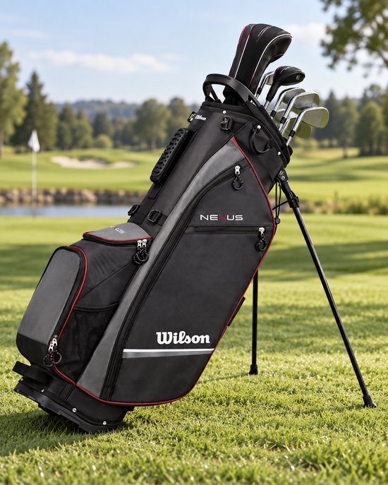 Wilson Nexus Golftas standbag zwart grijs rood van Wilson — afbeelding 2