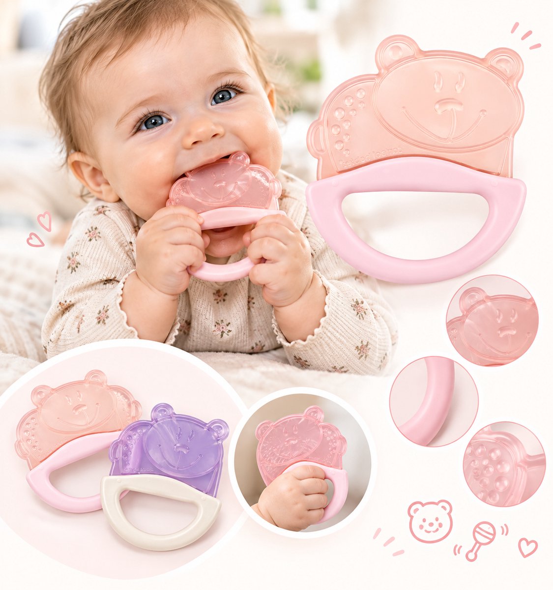 Canpol babies Rammelaar en bijtring – beertje, 3+ maanden