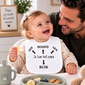 Baby slabbetje cadeau tekst papa je kan het pijlen zwangerschap bekendmaking aankondiging voor de liefste aanstaande geboorte gaat worden jullie worden je wordt zwangerschapsaankondiging