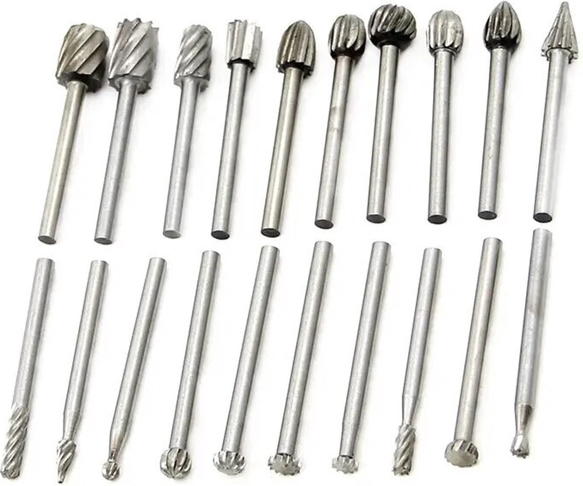 20-delige freesset – 20-delige freesset – slijpkop – 3 mm diameter – kleine roterende vijl