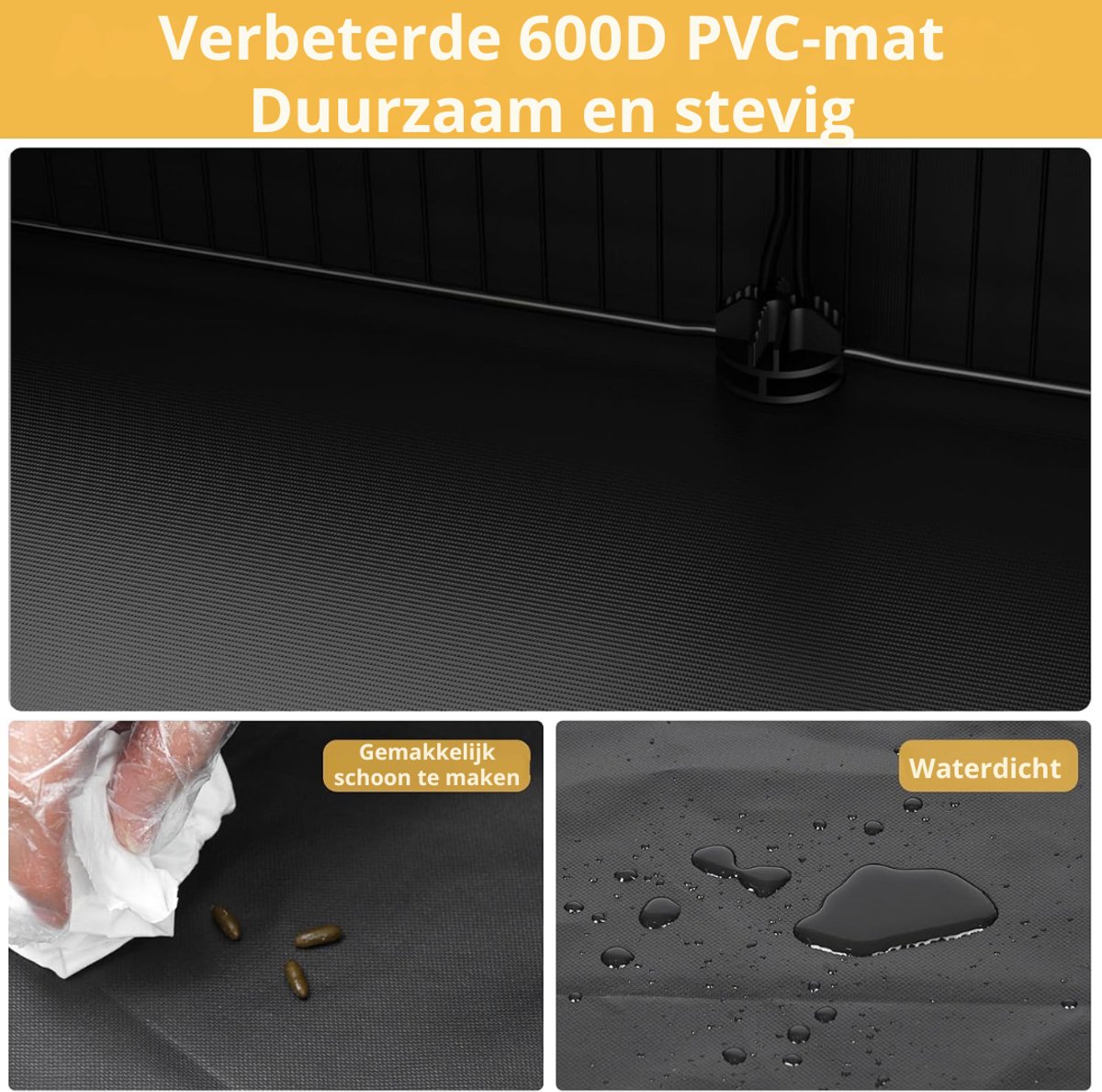 VH Supplies®Konijnenhok Binnen - Konijnenren - Dierenverblijf - Zwart - 122 x 60 x 40 cm thumbnail 5
