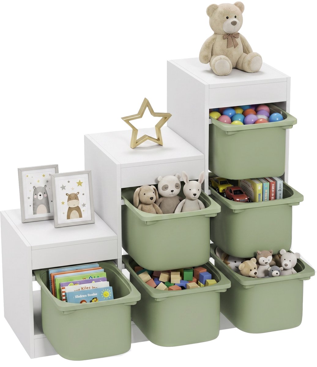 AIYAPLAY Kinderopbergrek - Spaanplaat - 96x38,5x90cm - Groen