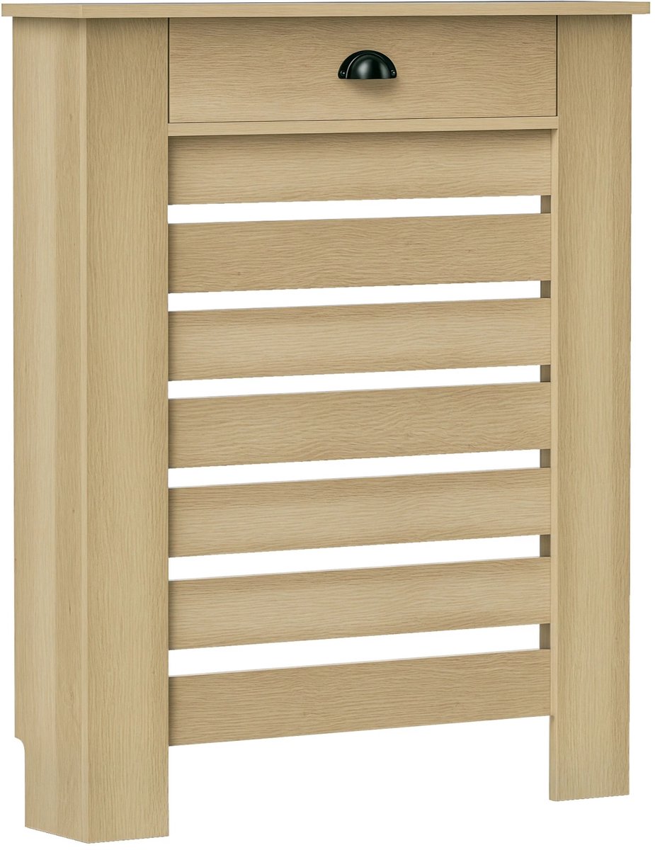 Atlasyx radiatorombouw - Radiatorbekleding - Verwarming ombouw - Radiator cover - 1 Lade - 78 x 19 x 95,5 cm - Eiken/Bruin