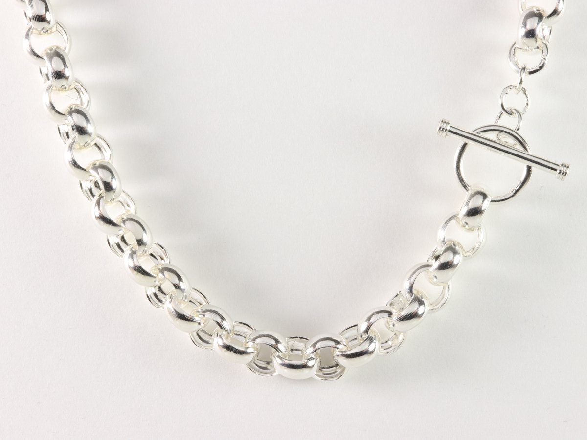 Zilveren ketting met jasseronschakels - 51 cm.