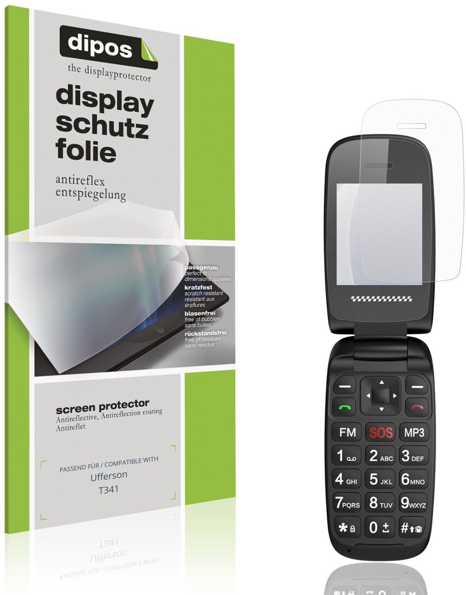 dipos – 4x Matte Beschermfolie geschikt voor Ufferson T341 | Krasbestendige & antireflecterende Screenprotector Ultra-Thin