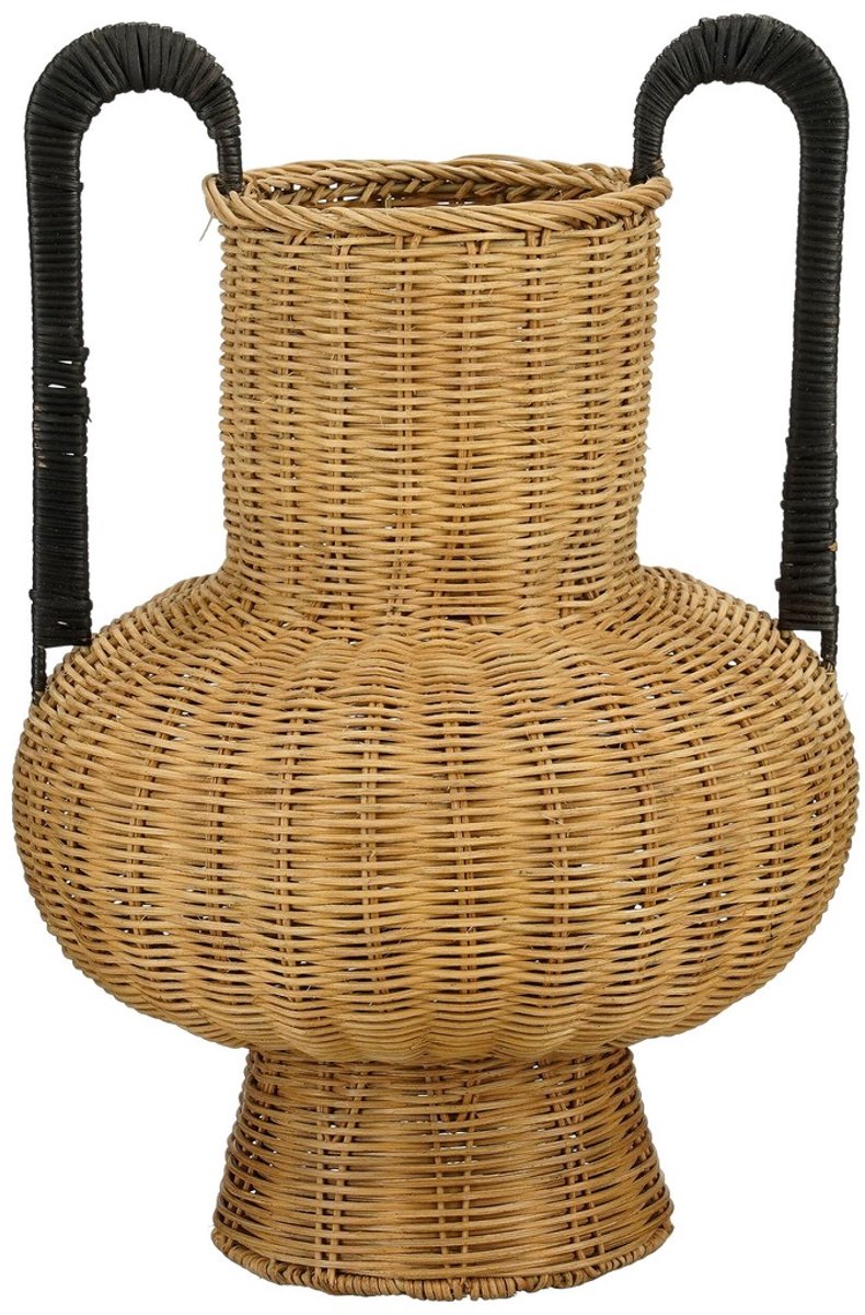 Mica Decorations Loulou Decoratie Vaas - H42 x Ø40 cm - Rotan - Bruin Lichtbruin
