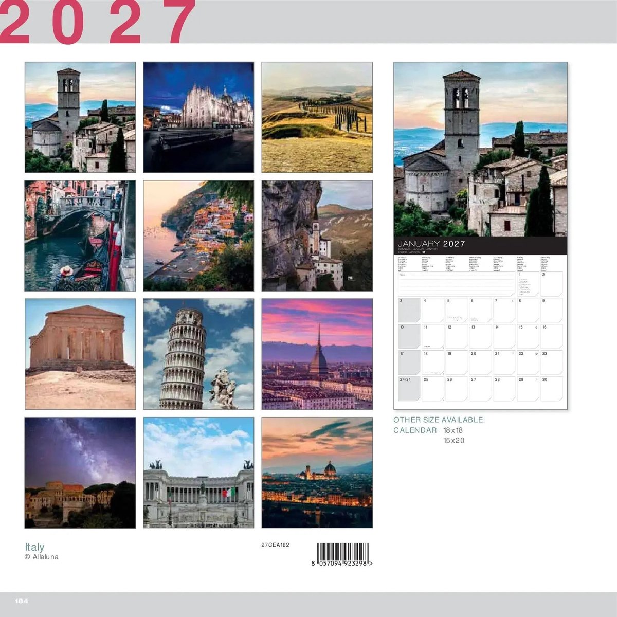 Italie Kalender 2027