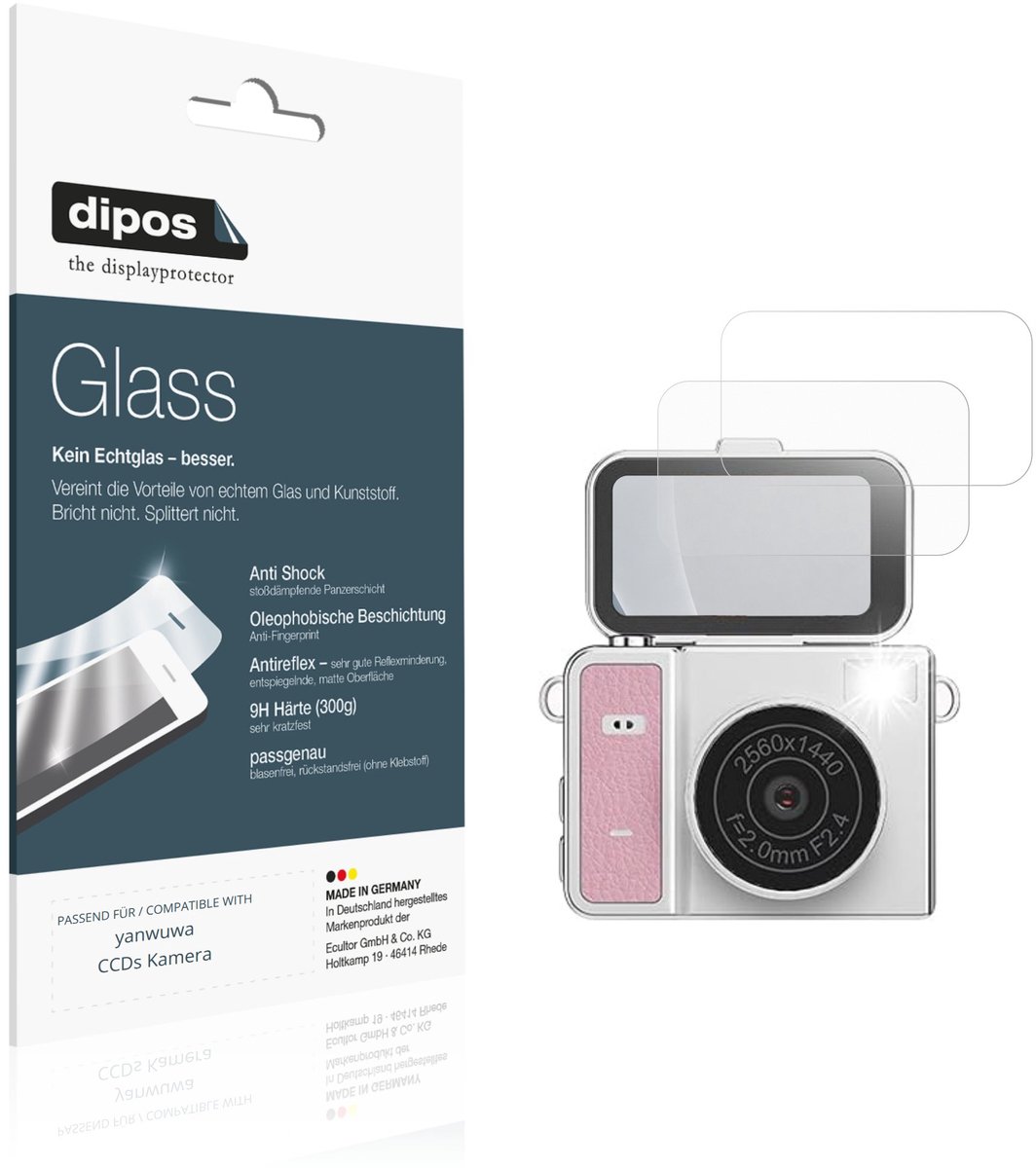 dipos – 2x Matte Pantserfolie geschikt voor yanwuwa CCDs Camera | 9H Screenprotector