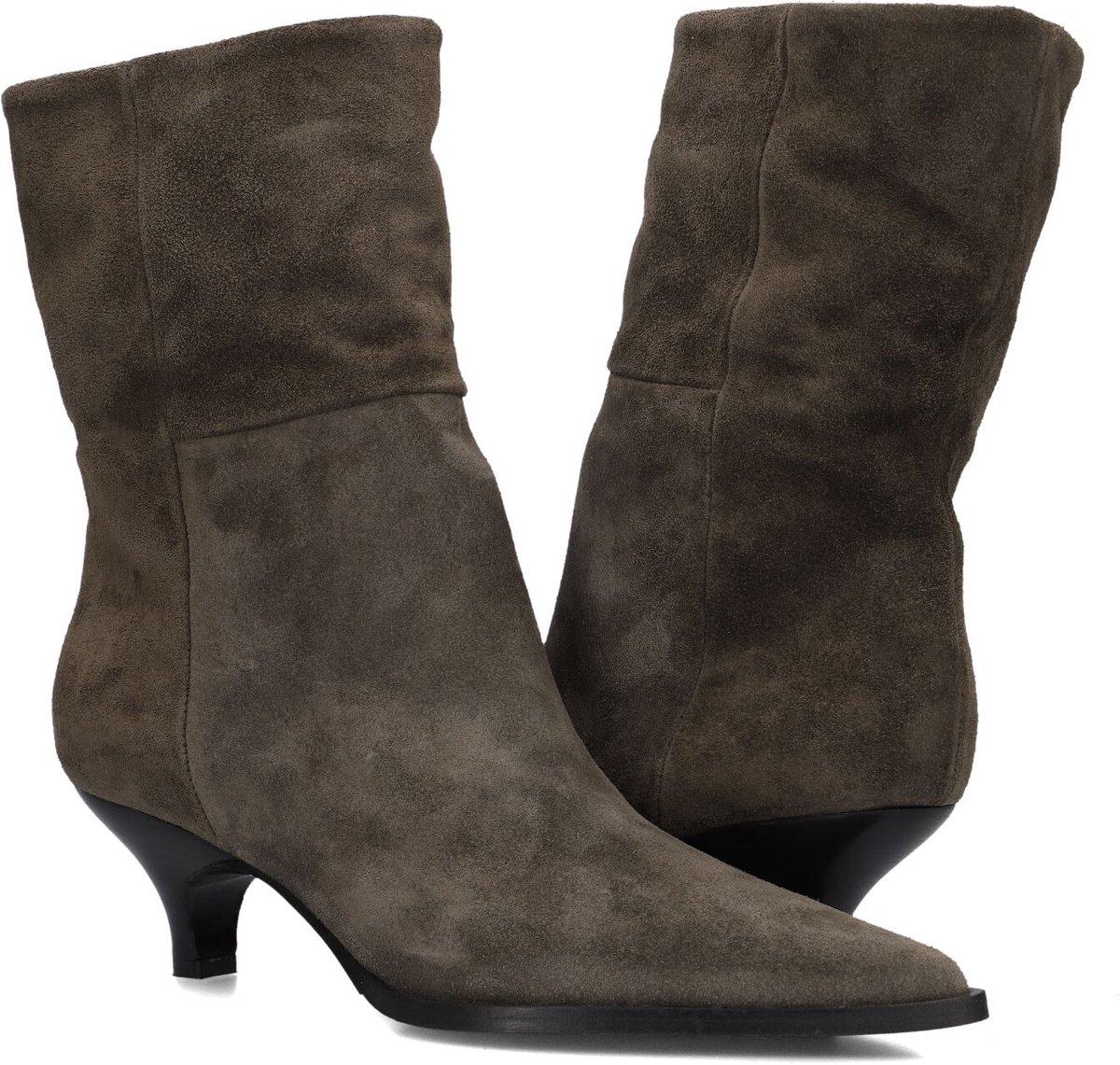 LINA LOCCHI Av 254 Enkellaarsjes Dames - Khaki - Maat 40