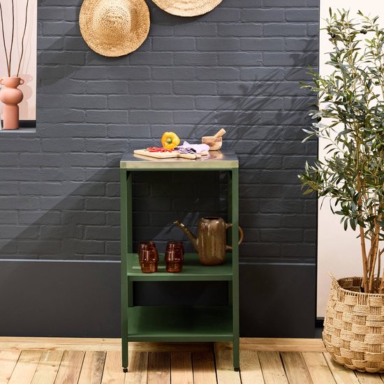 sweeek - Buitenkeukenmodule 2 planken staal 49x49x87,5 cm - naxos van Sweeek — afbeelding 4