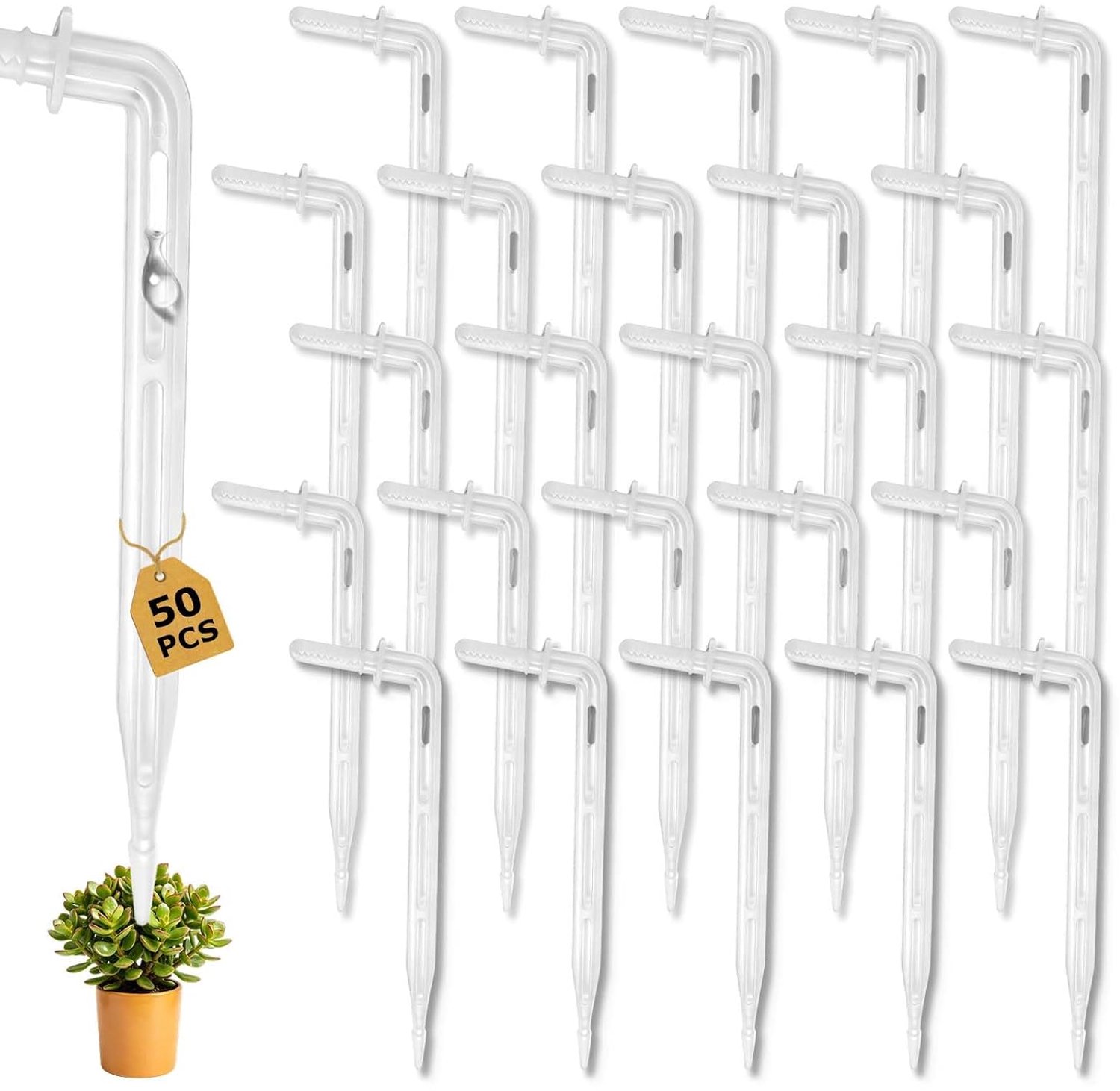 Irrigatie druppelplaten 50 stuks - 4/7 mm - boogdruppelaars - betrouwbare groeiondersteuning - Homevero