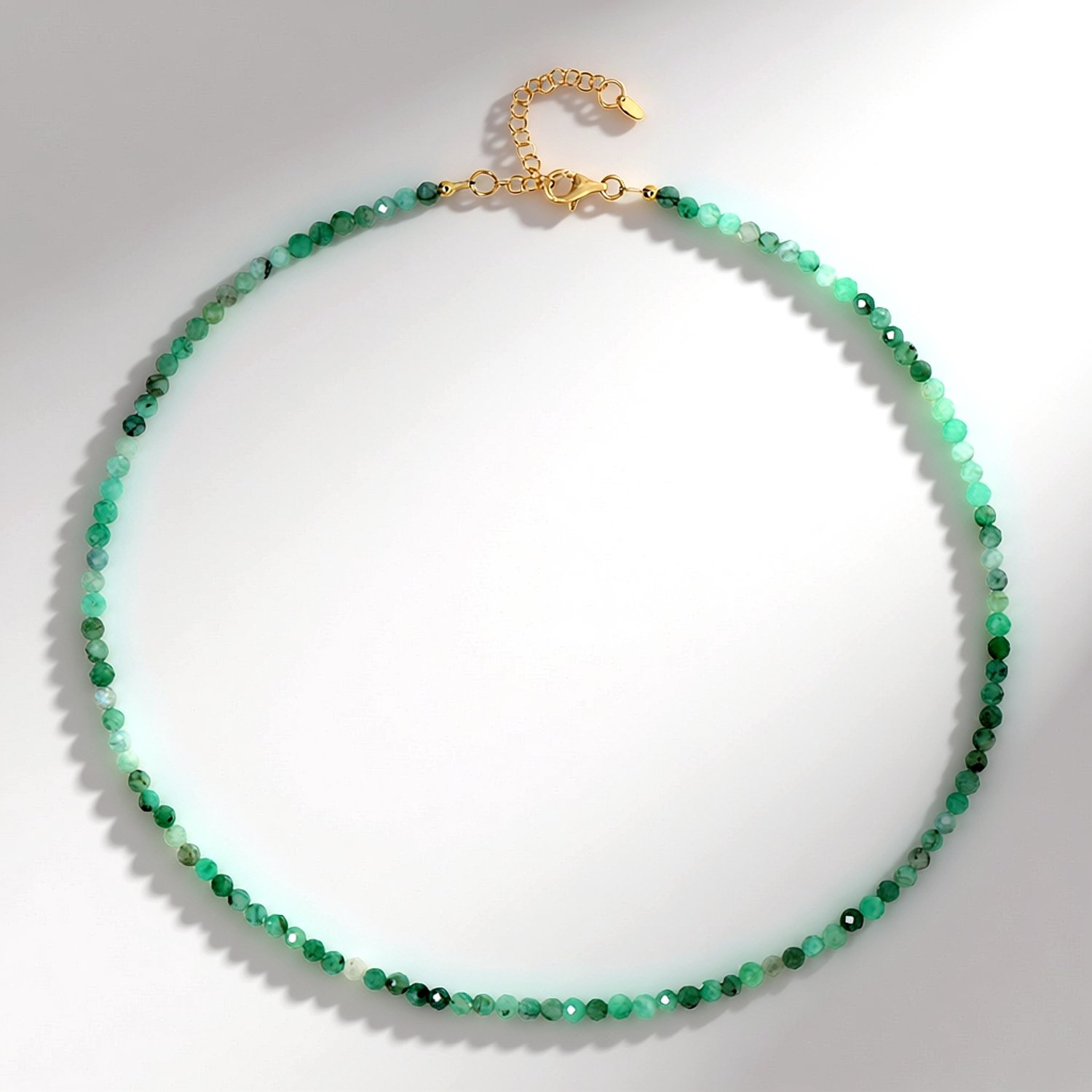 Cavill - Zilveren Halsketting - 925 Sterling Zilver Verguld - Braziliaanse Smaragd 40,86 ct - Verstelbare Elegante Ketting - Luxe Dames Sieraden