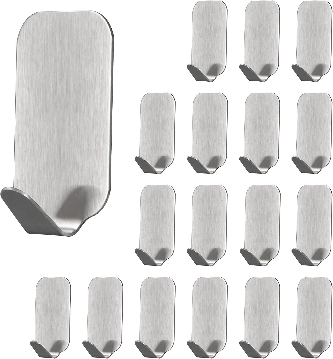 Adhesieve haken 18 stuks - roestvrij staal - waterdicht - ideaal voor het ophangen van accessoires - ShopVlot