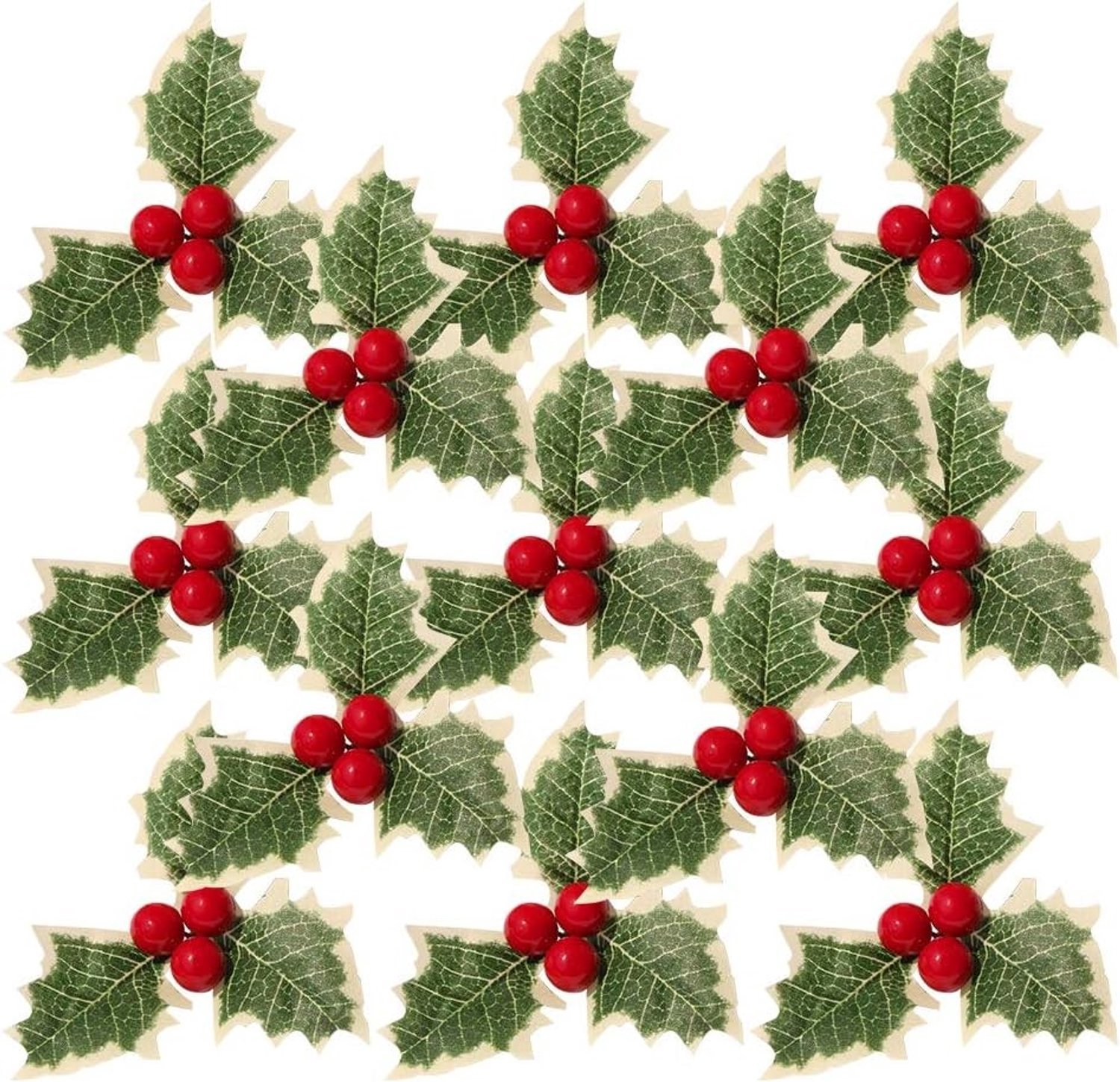 Kunstmatige Hulstbessen - Rood - 30 Stuks - Kunststof - Voor Kerstdecoratie en Bruiloften