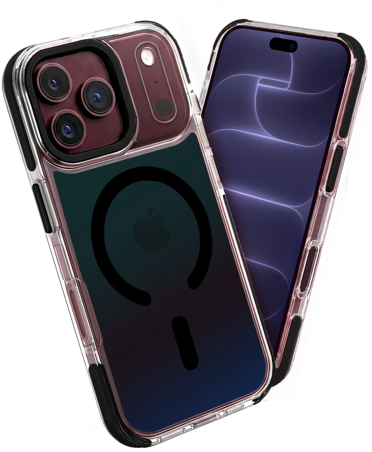 Hoesje - Geschikt voor Apple iPhone 18 Pro - Magsafe Compatible - Holographic - Sterk & Shockproof - Back Cover - Telefoon Hoes Shockproof - Shock Proof Case - Telefoonhoes - Zwart