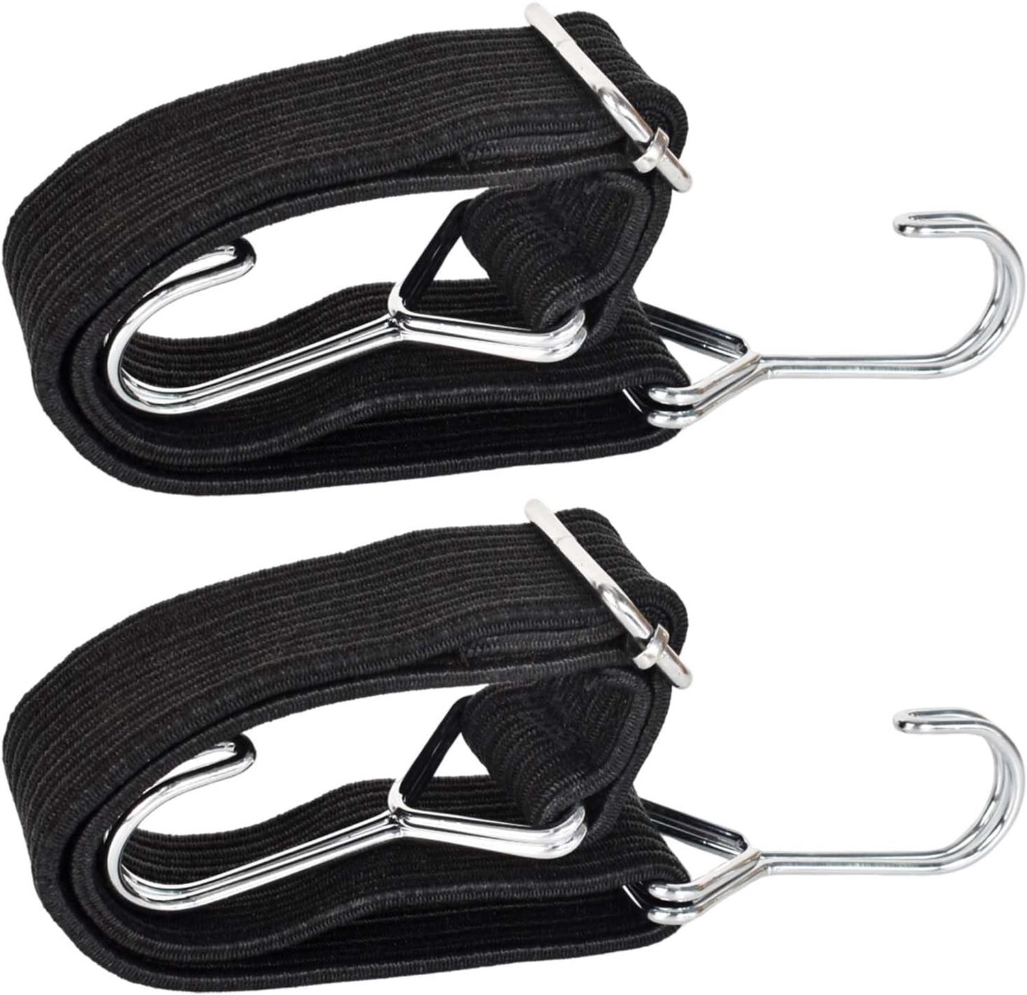 Elastische Riemen met Haken - Zwart - 60 cm - Verstelbare Bungee Kabels - Voor Fiets en Auto