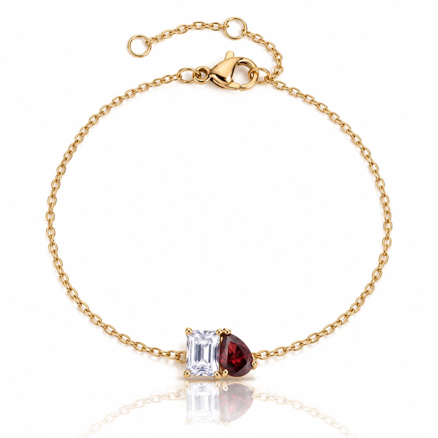 Maevi® Geboortesteen Armband - Maand: April - Kleur: Goud - Hoge Kwaliteit - Birthstone Bracelet - Cadeau / Kraamcadeau - Moeder / Mama Kado - Incl. Luxe Verpakking - RVS / Roestvrijstaal / Stainless Steel - Verkleurt Niet - Geboorte & Verjaardag