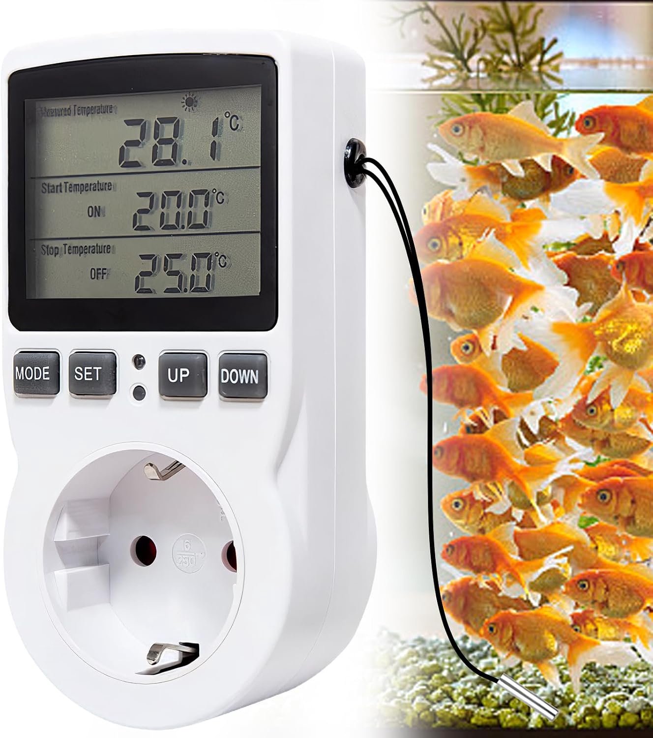 Thermostat Socket, Temperature Controller, Temperature Switch, Socket Thermostat: 230 V Thermostat, Socket with - ShopVlot